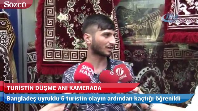 Bangladeş uyruklu turist üçüncü kattan böyle yere çakıldı