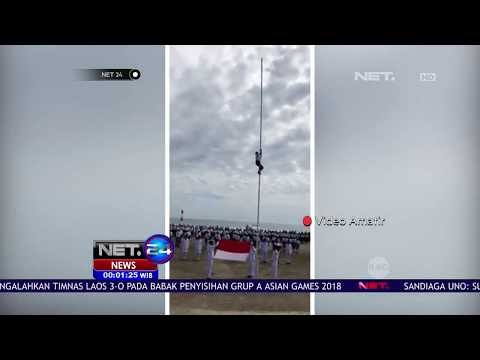Aksi Heroik Bocah Panjat Tiang Bendera Demi Kibarkan Bendera-NET24