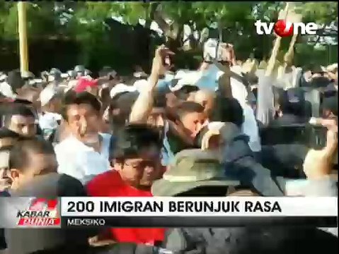 Imigran Amerika Tengah Bentrok dengan Polisi Meksiko