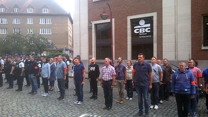 Tournai minute silence zone de police en la memoire de Amaury le policier abattu a Spa 30.08.2018