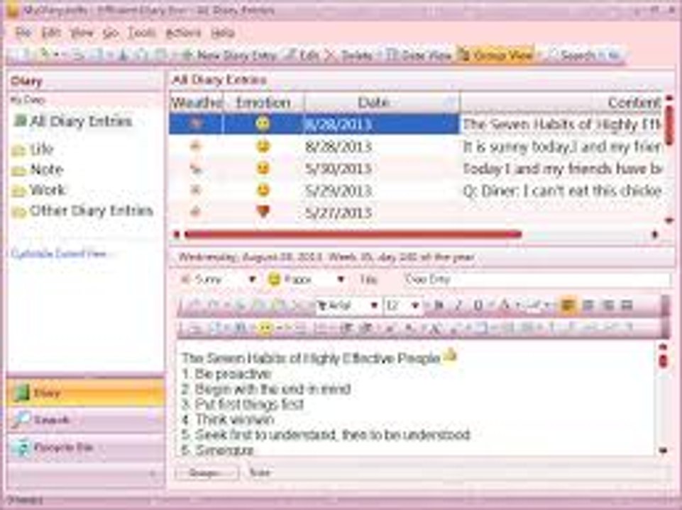 Efficient Diary Build software free download