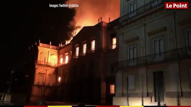 Les images de l'incendie au Musée National de Rio de Janeiro