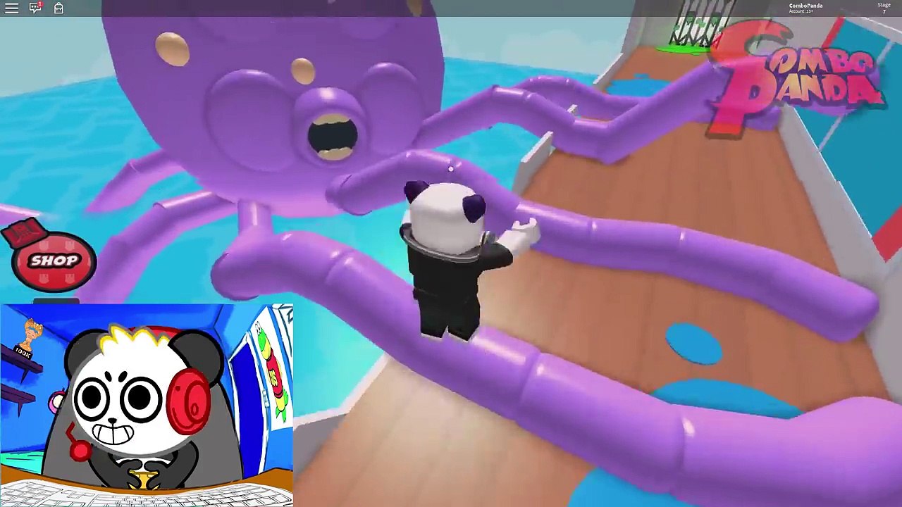 Roblox Escape the Cruise Ship Obby IT'S THE CRACKEN Let's Play with Combo Panda
