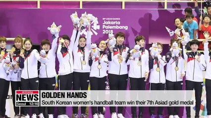 South Korean women's handball team win their 7th Asiad gold medal