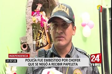 Independencia: chofer embiste con su auto a policía que lo intervino