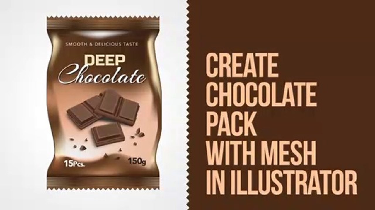 Illustrator Tutorial - Create chocolate pack with mesh - Draw Fast