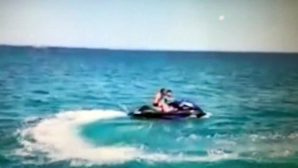 Jet-ski denizde bomba gibi patladı