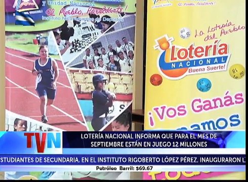 En el mes de septiembre Lotería Nacional inicia con buen pie, con un sorteo cargado de mucho dinero, con un acumulado de 12 millones de córdobas.