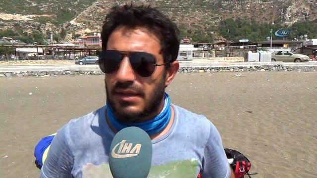 Samandağ'da yamaç paraşütü heyecanı