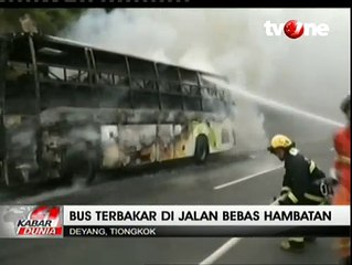 Bus Terbakar di Jalan Bebas Hambatan