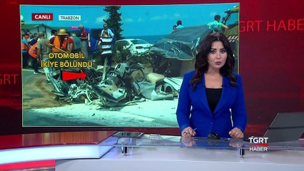 Trabzon'da Feci Kaza! Otomobil İkiye Bölündü
