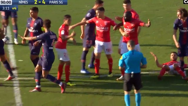 Kylian Mbappe RED CARD - Nimes vs Paris Saint Germain 2-4  01/09/2018