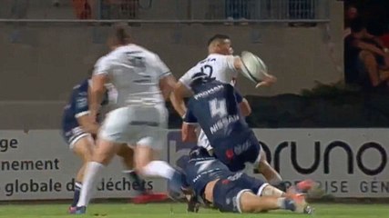 La magnifique chistera de Teddy Stanaway pour un essai de Vincent Debaty face à Colomiers