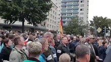 Demonstrators Holding German Flags Gather in Chemnitz