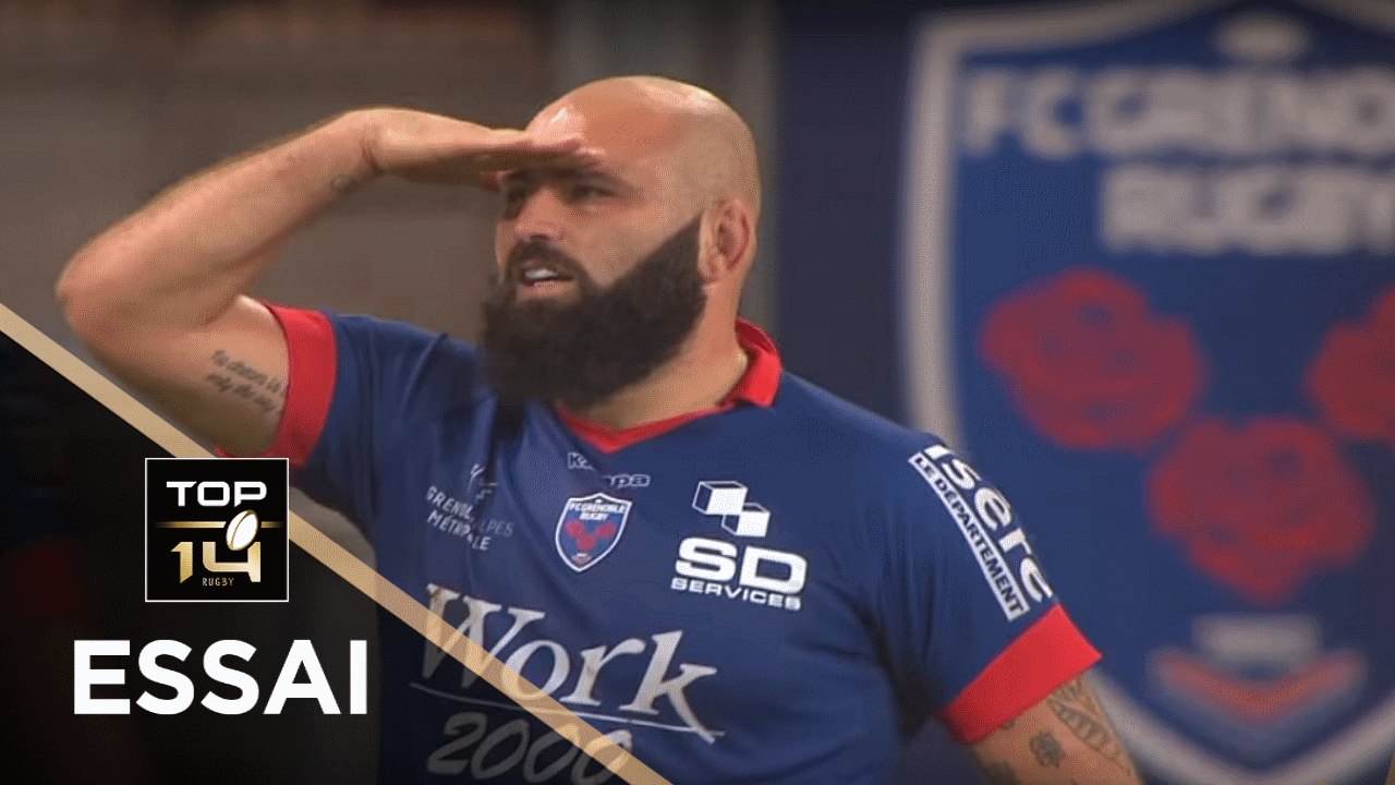 TOP 14 - Essai Mike TADJER (FCG) - Grenoble - T...