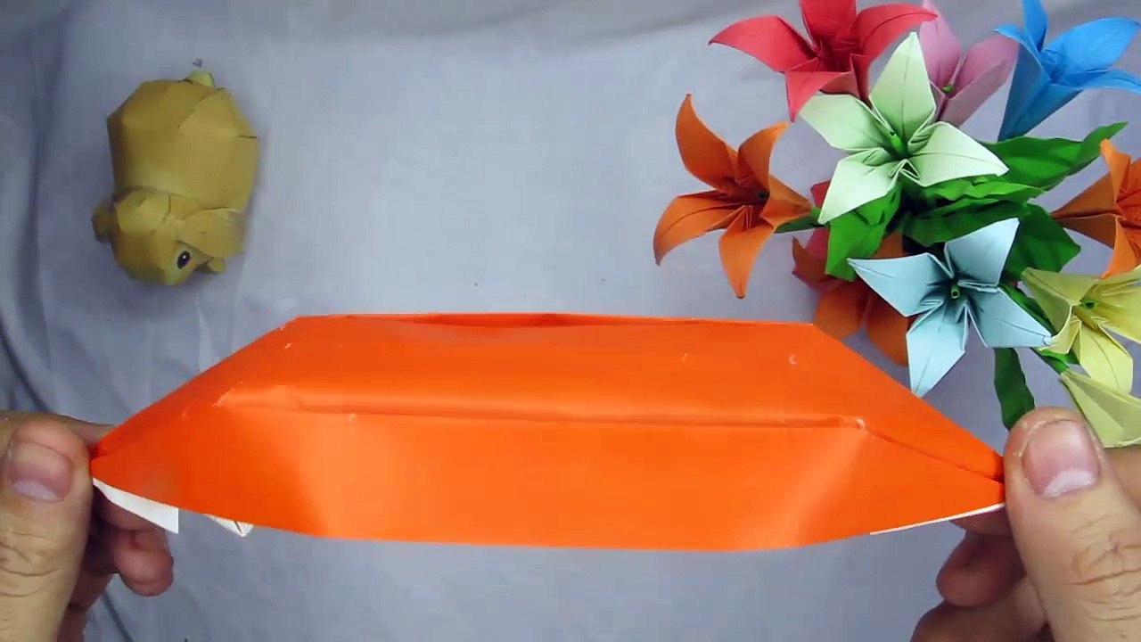 DIY boat | how to make paper folding origami boat tutorial | hướng dẫn cách xếp chiếc thuyền bằng giấy