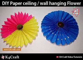 DIY Paper ceiling / wall hanging Flower Like K4 Craft Videos,
