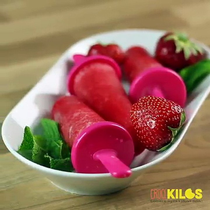GLACE : Popsicles à la fraise, un régal ! :-)LA recette exclusive sur