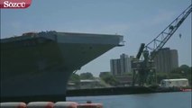ABD'nin uçak gemisinden kamyon ve TIR fırlatıldı