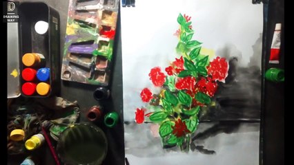watercolor flower drawing step by step ( 196 )