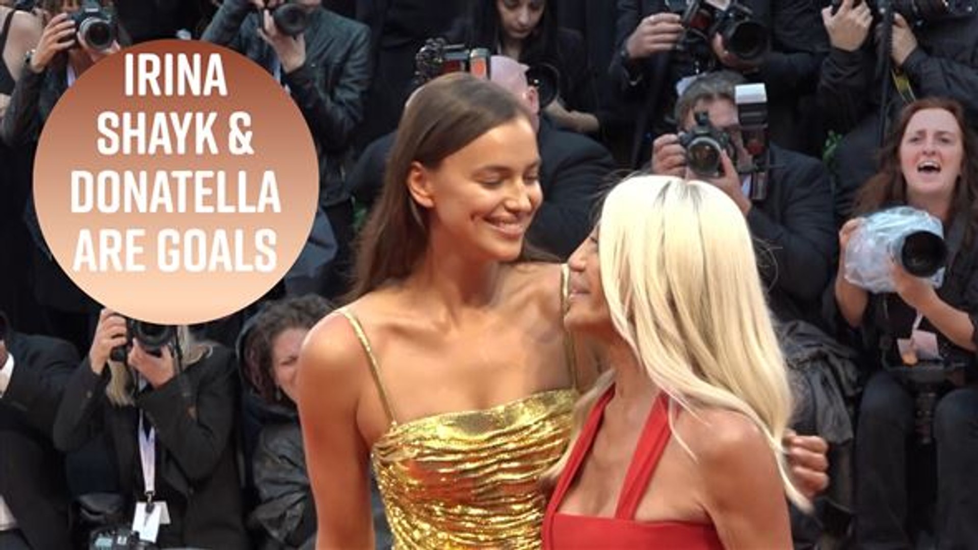 Irina Shayk walks Venice red carpet with Donatella Versace - video  Dailymotion