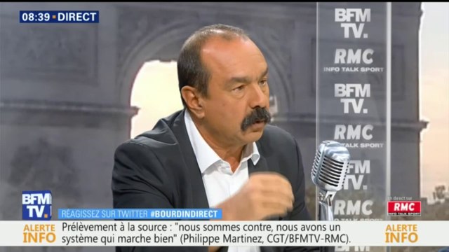 Impôts: Martinez (CGT) n'est pas favorable au prélèvement à la source