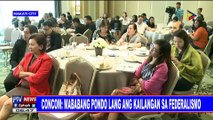 Concom: Mababang pondo lang ang kailangan sa federalismo