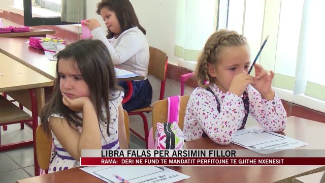 “Libra falas për arsimin fillor, deri në 2021 përfitojnë të gjithë” - News, Lajme - Vizion Plus