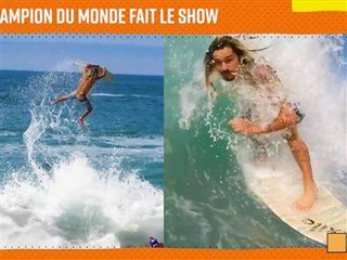 Les prouesses du champion du monde de skimboard