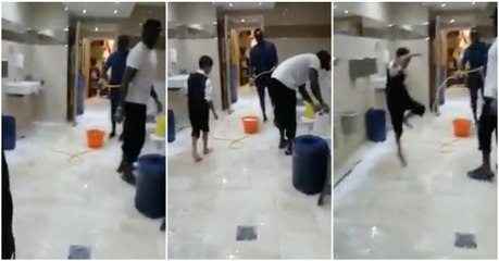 Após marcar na vitória do Liverpool... Sadio Mané é visto a ajudar na limpeza de um WC