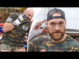 LOL! Tyson Fury Rocks Up In Underwear in Public at Media Workout! | Smashes Pads with Trainer