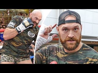 LOL! Tyson Fury Rocks Up In Underwear in Public at Media Workout! | Smashes Pads with Trainer