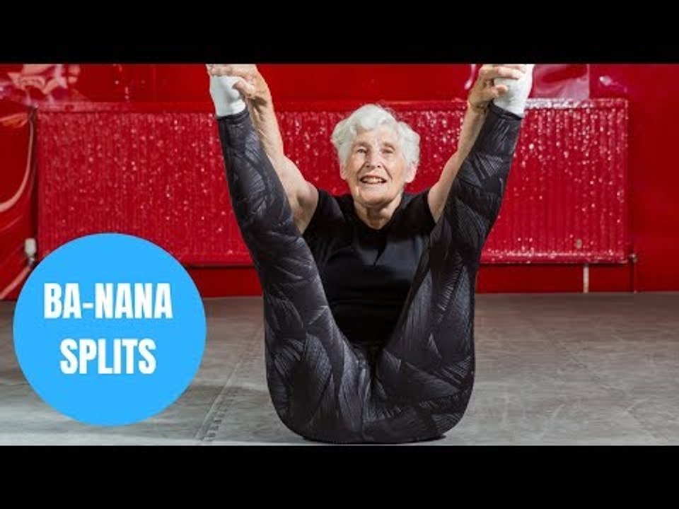 A former Olympic gymnast proves age is no barrier and can still do the splits at the age of 84