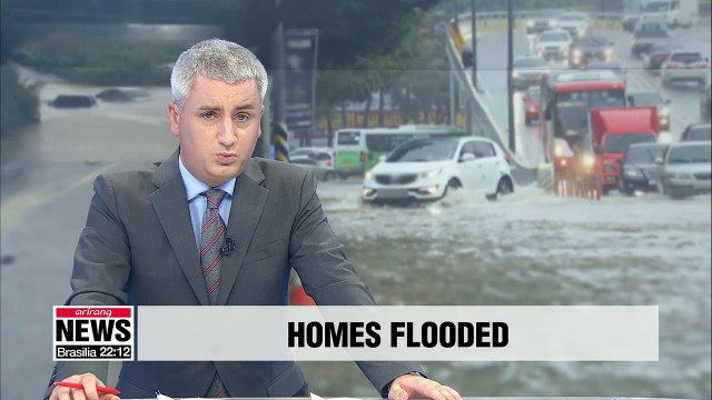 Heavy rainfall overnight floods homes, roads in Chungcheongbuk-do Province