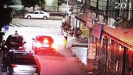 Girl lucky to survive after being run over by car