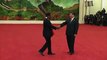 Chinese President Xi Jinping greets Zimbabwe President Emmerson Mnangagwa, ahead of the 2018 Summit on China-Africa Cooperation (FOCAC), which opened Monday, in