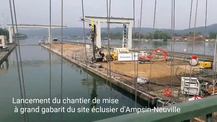 Lancement du chantier de mise à grand gabarit du site éclusier d'Ampsin-Neuville