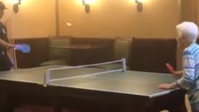 Firefighter Fails to Dim the Flame of 101-Year-Old's Ping-Pong Game