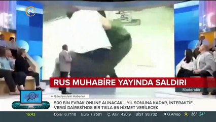 Rus muhabire yayında saldırı