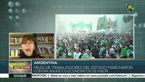 Trabajadores estatales de Argentina marchan contra anuncios económicos