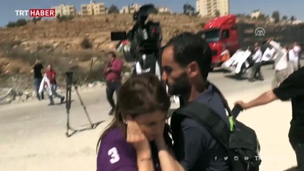 İsrail askerlerinden gazetecilere ses bombasıyla müdahale