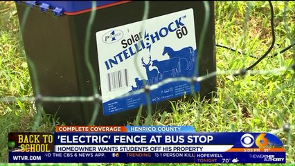 Man Erects Electrified Fence to Keep Students at Bus Stop Off His Lawn