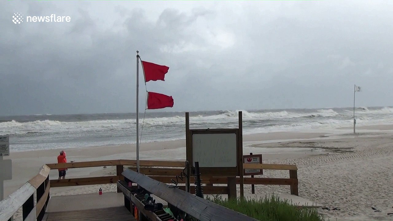 Violent waves and red caps at Gulf Shores, Alabama as Storm Gordon strengthens
