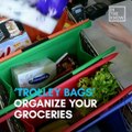 These bags fit perfectly in your shopping cart so you don’t have to bag your groceries 