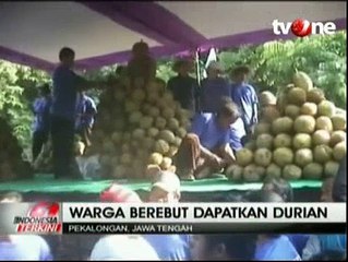 Warga Pekalongan Berebut 1.200 Durian Gratis