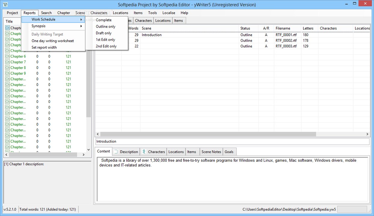 yWriter software free download
