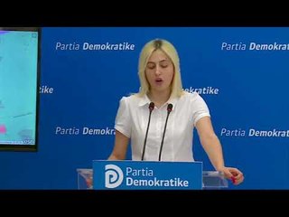 Zëdhënësja Ina Zhupa deklaratë në selinë e Partisë Demokratike