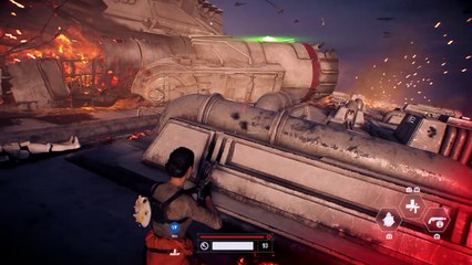 Star Wars Battlefront II, Gameplay Español 11, En la superficie del destructor buscando a mi padre y Kylo Rent