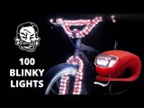 100 Blinky Bike Lights on a Fat Tire BMX