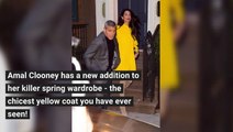 Amal Clooney is Ready for Spring in a Canary Yellow Coat
